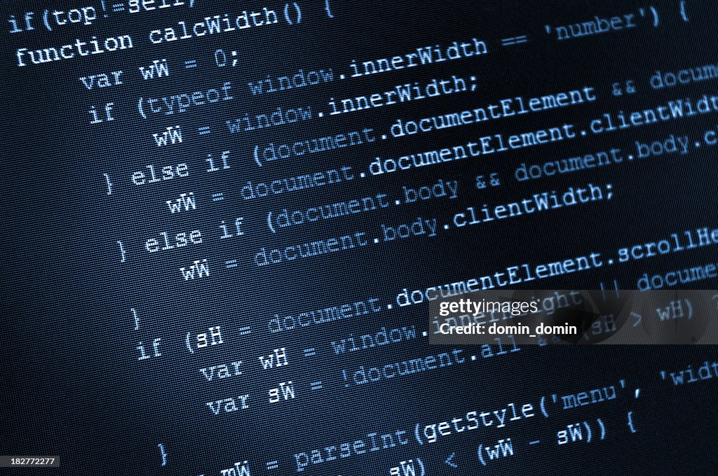Program Code Html And Javascript On Lcd Screen High-Res Stock Photo ...
