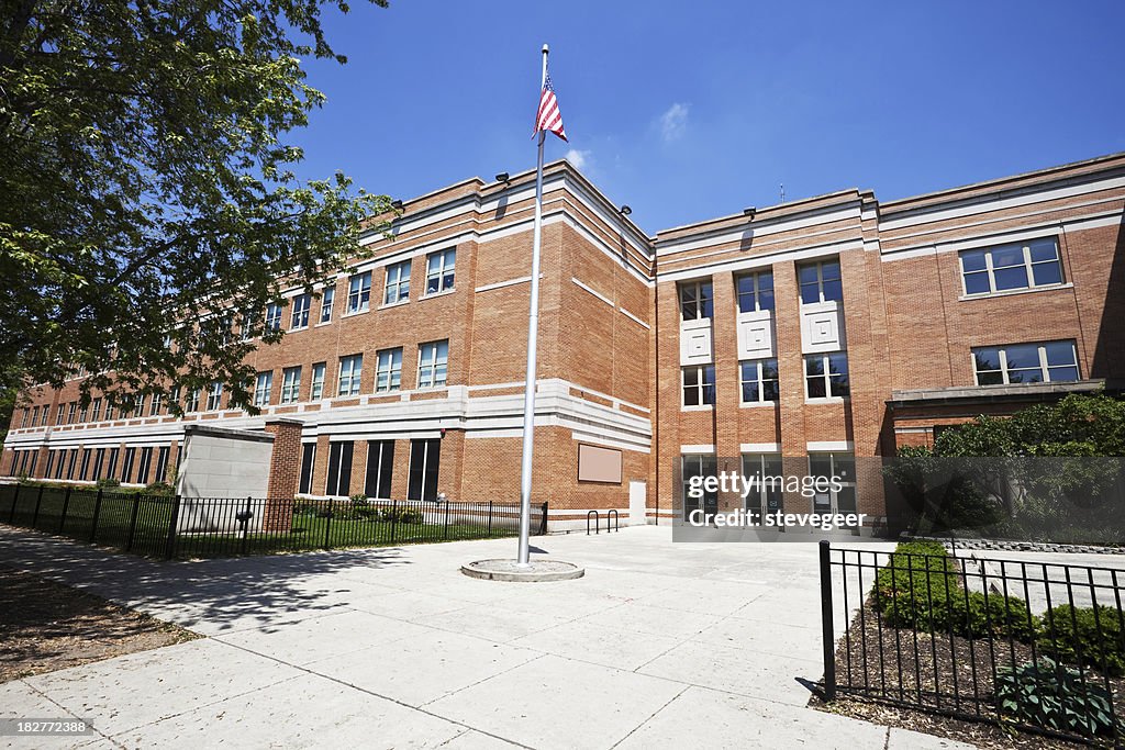 School Building in West Ridge, Chicago