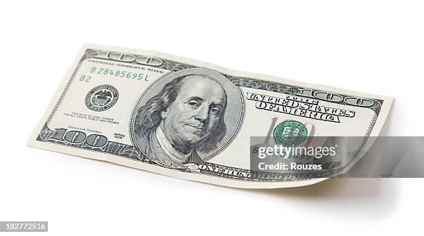 hundred bucks waving - us currency bills stock pictures, royalty-free photos & images