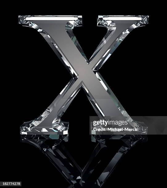 crystal letter x - 3d alphabet stock pictures, royalty-free photos & images