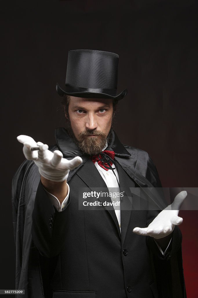 Magician performing tricks