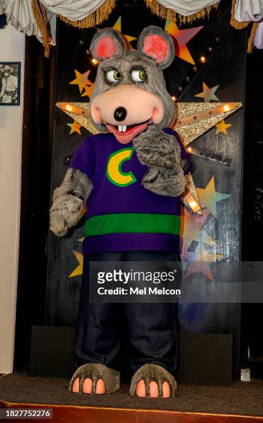 Chuck E. Cheese," a member of the animatronic band at the Chuck E. Cheese pizza center in Northridge, is photographed in action. The Northridge...