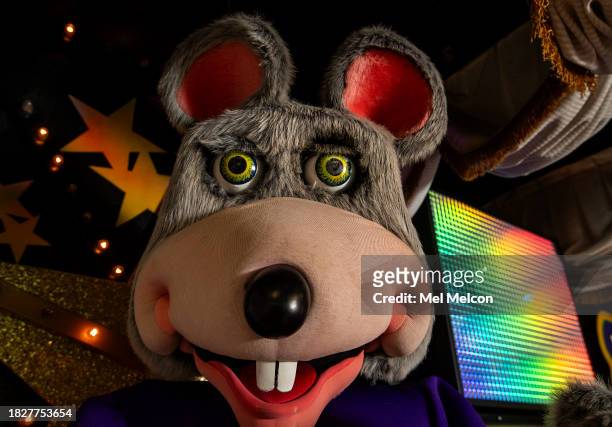 Chuck E. Cheese," a member of the animatronic band at the Chuck E. Cheese pizza center in Northridge, is photographed in action. The Northridge...