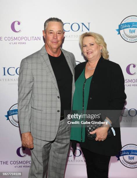 Greg Maddux and Kathy Maddux attend the Mark Wahlberg Youth Foundation Celebrity Invitational Gala at The Chelsea at The Cosmopolitan of Las Vegas on...