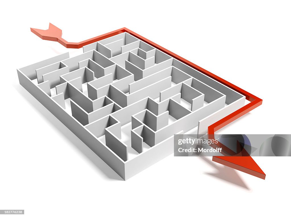 Abstract Maze Puzzle with easy way solution