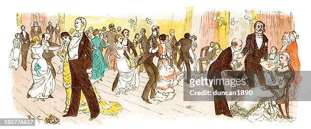ilustraciones, imágenes clip art, dibujos animados e iconos de stock de victorian de bola - victorian gown
