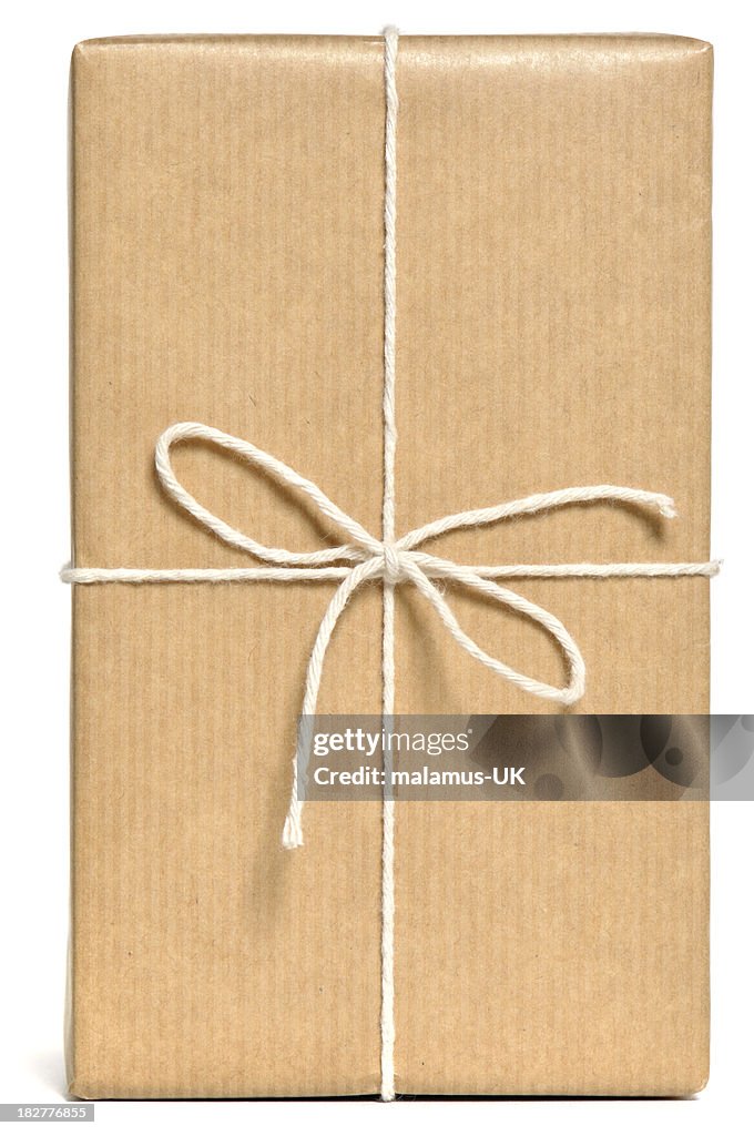 Brown wrapped parcel