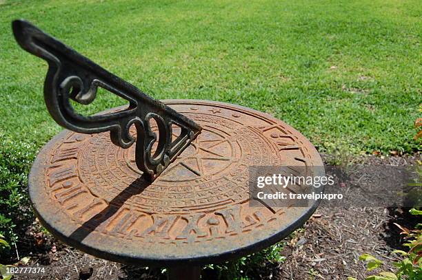 sun dial antique - ancient sundials stock pictures, royalty-free photos & images