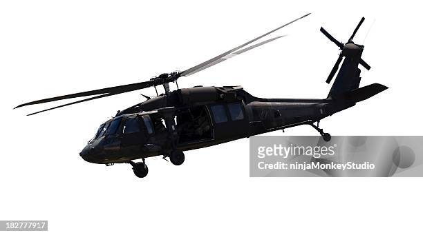 close up of a black military helicopter - helicopter stock pictures, royalty-free photos & images