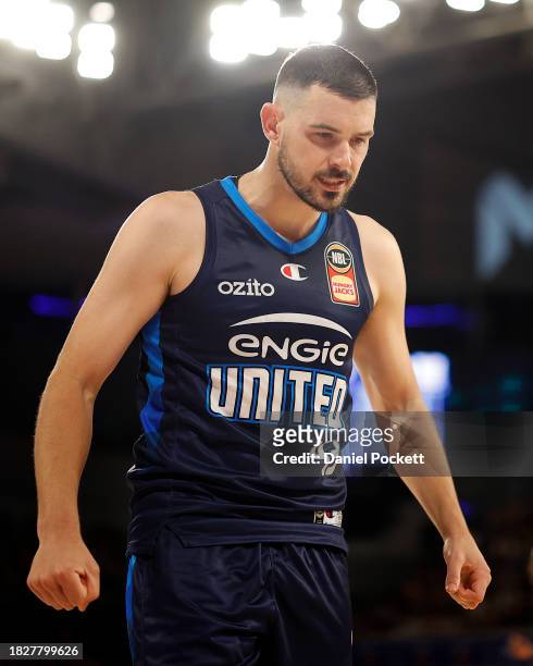 Chris Goulding of United reacts during the round nine NBL match between Melbourne United and Cairns Taipans at John Cain Arena, on December 03 in...