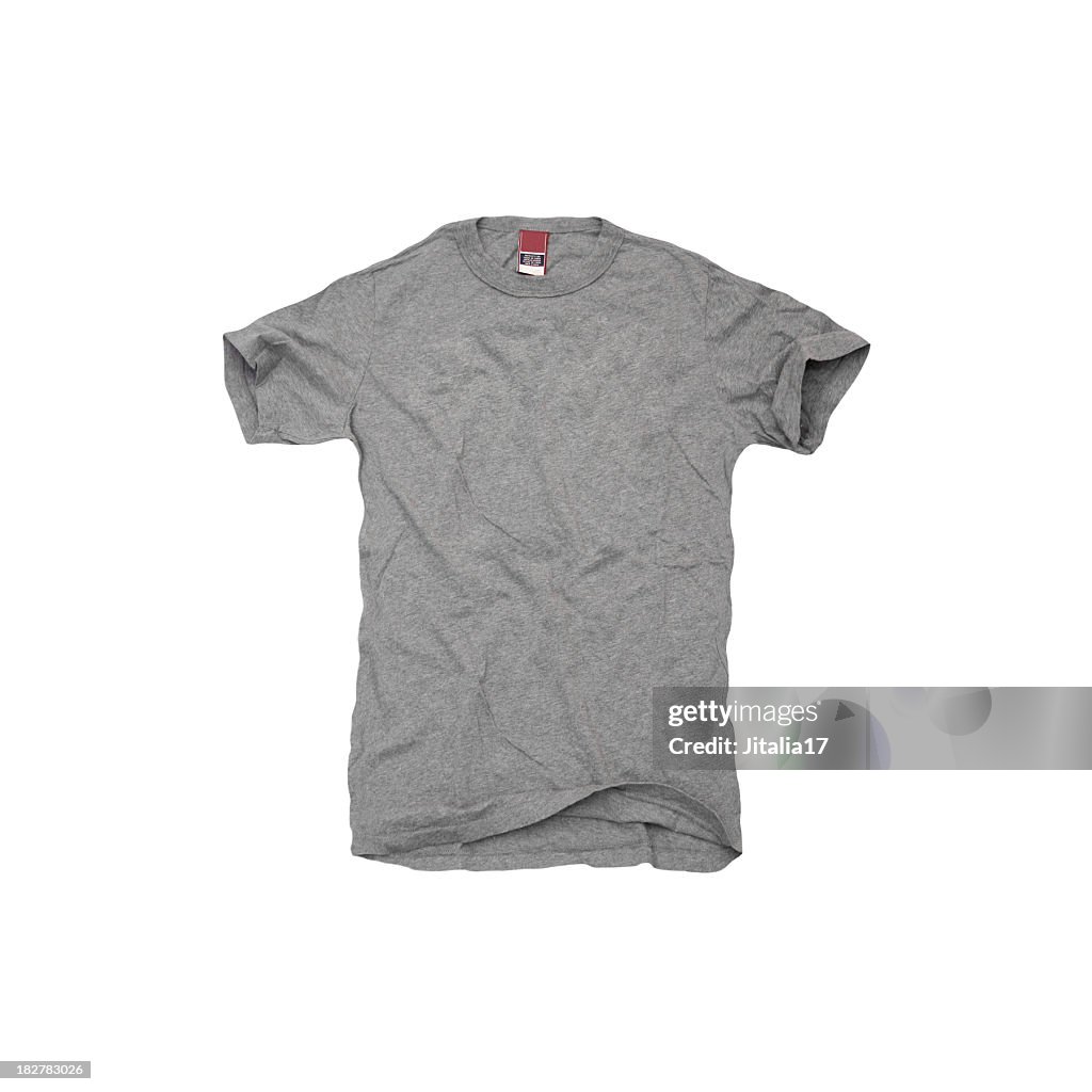 A grey t-shirt on white background