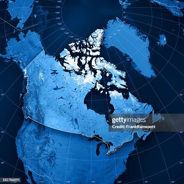 canada topographic map - satellite view stock pictures, royalty-free photos & images