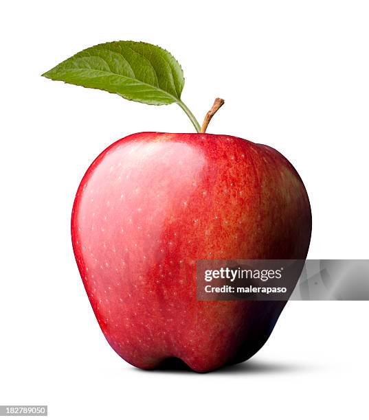 red apple - red leaves stock pictures, royalty-free photos & images