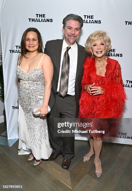 Joanie Miller, Jeremy Miller and Ruta Lee attend the Thalians annual Winter Gala honoring Gary Sinise with the 2023 Mr. Wonderful Award at Brentwood...