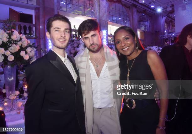 Morel Baptiste, Yanis Bargoin and Lise-Marie Ranner-Luxin attend “WUnite Gala Cocktail" at Salons Hoche on December 02, 2023 in Paris, France.