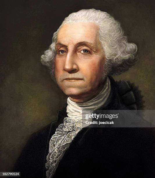 george washington digitally generated portrait - us president stockfoto's en -beelden