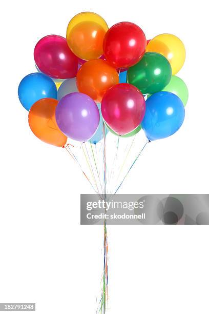 bunch of balloons isolated on white - balloon 個照片及圖片檔