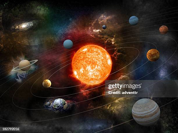 solar system - sun stockfoto's en -beelden