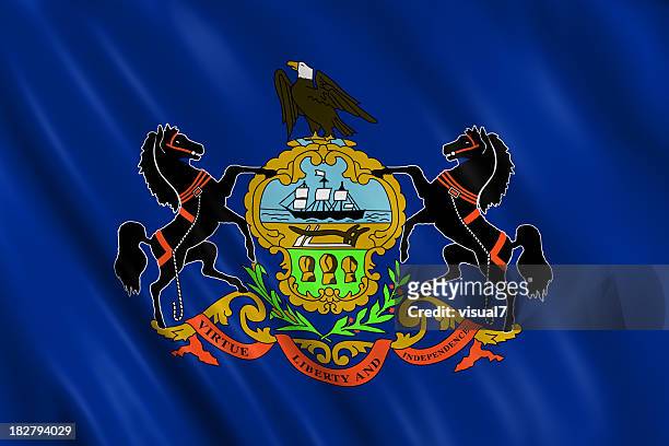 flagge von pennsylvania - pennsylvania stock-fotos und bilder