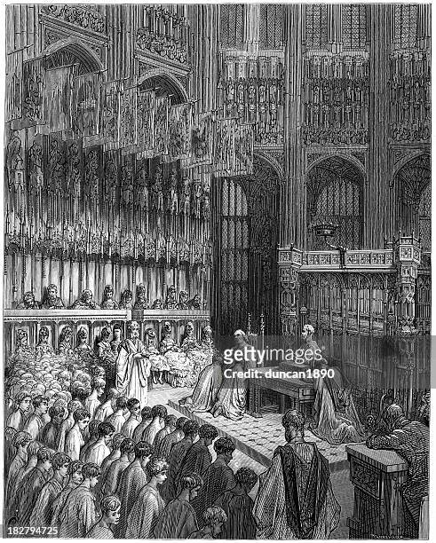 victorian london - westminster confirmation - anglican stock illustrations