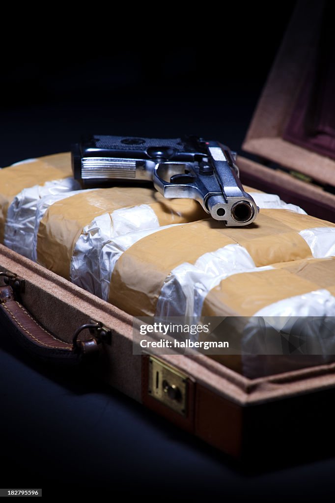 Briefcase with Cocaine and a Handgun