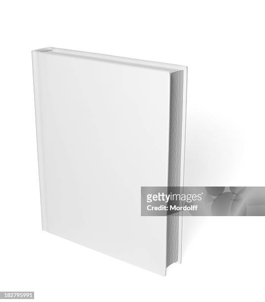 blank book isolated on white background - blank book cover stockfoto's en -beelden