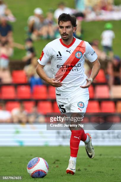 Callum Talbot of Melbourne City looks to pass during the A-League Men round six match between Newcastle Jets and Melbourne City at McDonald Jones...