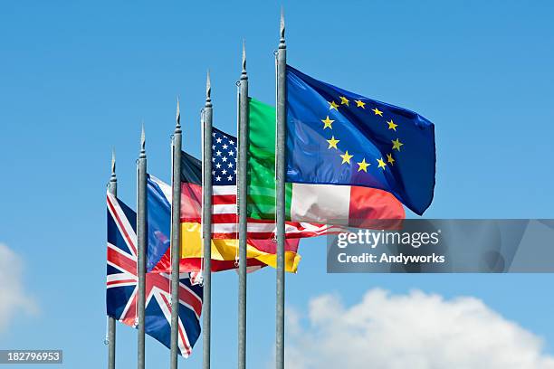 international flags - eu flag union jack stock pictures, royalty-free photos & images