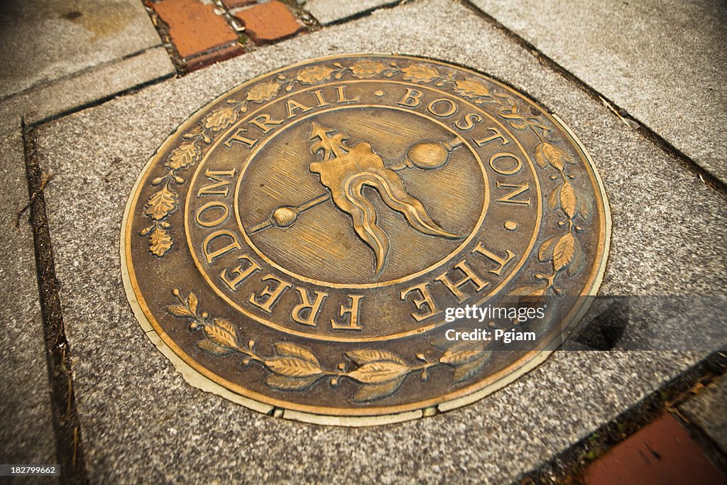 Bronze marker on the Freedom Trail