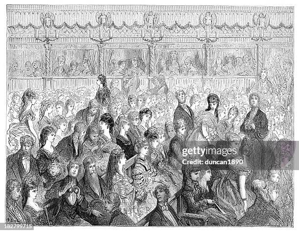 victorian london - covent garden opera house - royal opera house london stock illustrations