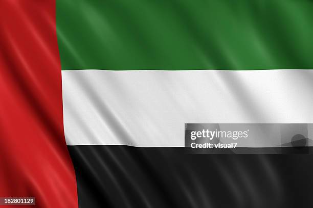 united arab emirates flag - waving flags stock pictures, royalty-free photos & images