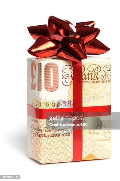 gift of money - ten pound note stock pictures, royalty-free photos & images