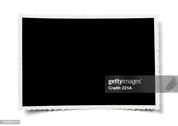 old photo border on white - serrated stock pictures, royalty-free photos & images