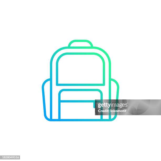 school backpack gradient line icon. the icon is suitable for web design, mobile apps, ui, ux, and gui design. - packing backpack stock illustrations