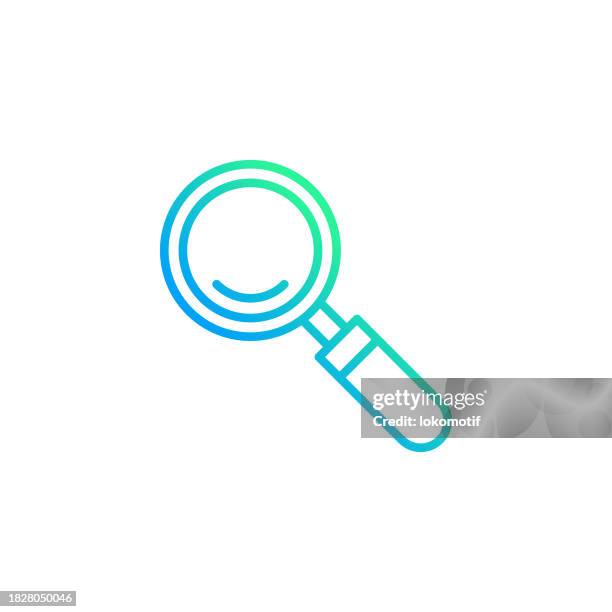 magnifying glass gradient line icon. the icon is suitable for web design, mobile apps, ui, ux, and gui design. - scientist computer stock illustrations