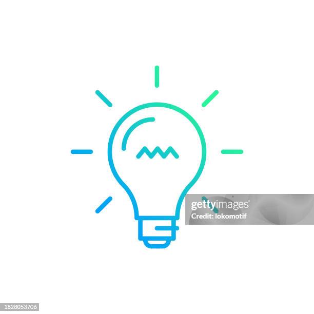 light bulb gradient line icon. the icon is suitable for web design, mobile apps, ui, ux, and gui design. - online learning environment stock illustrations