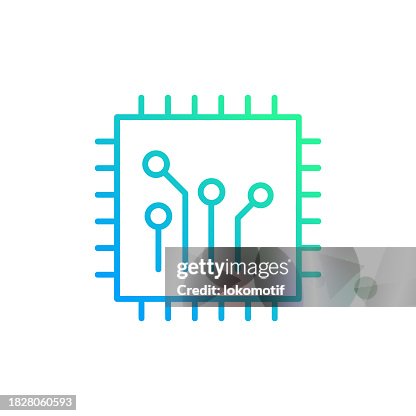 Microchip Gradient Line Icon. The Icon is suitable for web design, mobile apps, UI, UX, and GUI design. Microchip Gradient Line Icon. The Icon is suitable for web design, mobile apps, UI, UX, and GUI design.