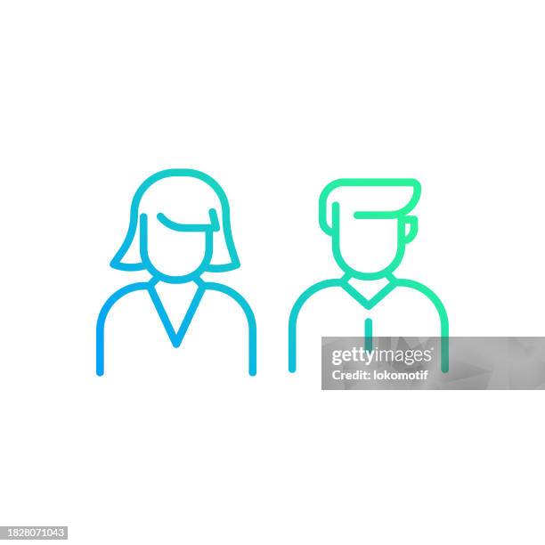 symbol für die verlaufslinie paaren. das icon eignet sich für webdesign, mobile apps, ui-, ux- und gui-design. - männliche person stock-grafiken, -clipart, -cartoons und -symbole