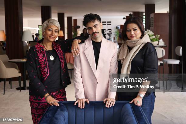 Iram Parveen Bilal, Gulshan Majeed and Bakhtawar Mazhar attend the press junket for "One of a kind" during the Red Sea International Film Festival...
