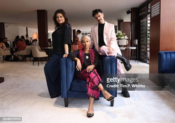 Bakhtawar Mazhar, Iram Parveen Bilal and Gulshan Majeed attend the press junket for "One of a kind" during the Red Sea International Film Festival...