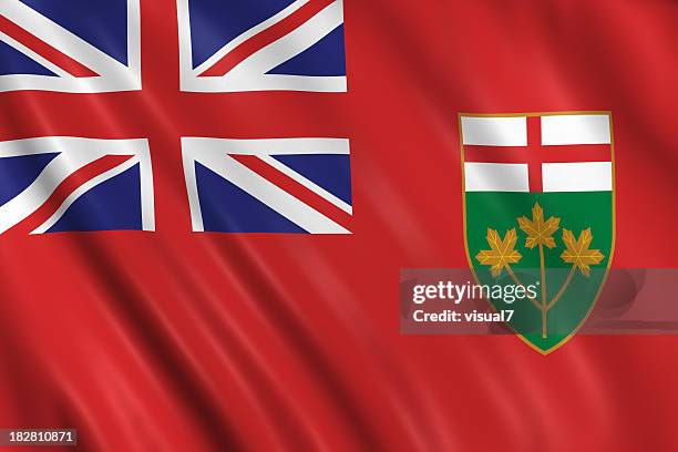 flag of ontario - ontario canada flag stock pictures, royalty-free photos & images