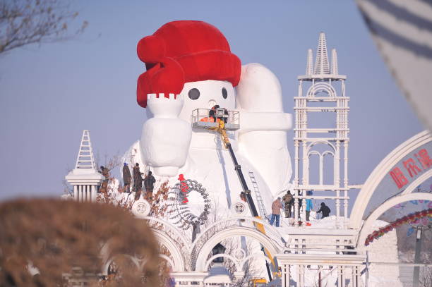 CHN: Harbin Welcomes Tourists With Giant Snowman