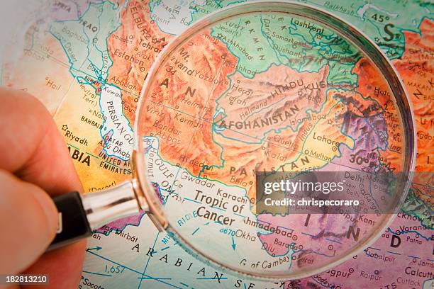 travel the globe series - afghanistan, pakistan - iran map stock pictures, royalty-free photos & images