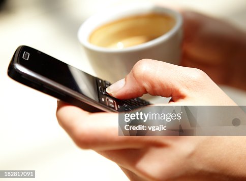 Typing Text Message On Mobile Phone Texting High-Res Stock Photo ...