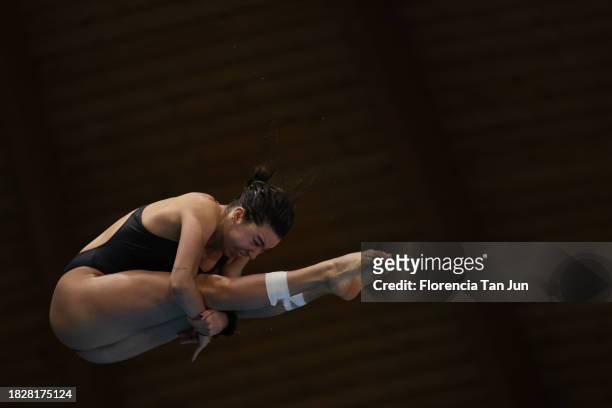 Valeria Antolino Pacheco of Spain in action during the 10-Meter semi-final on day 3 of the Madrid International Diving Meet 2023 on December 03, 2023...