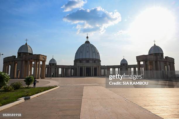 This photograph taken in Yamoussoukro on December 6 shows the "Notre Dame de la Paix" basilica.