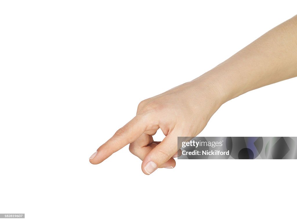 Mano rivolta verso il basso