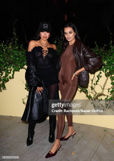 Fancy Gomez and Gizele Oliveira attend Vas Morgan's 35th Birthday Party at Private Residence on December 02, 2023 in West Hollywood, California.