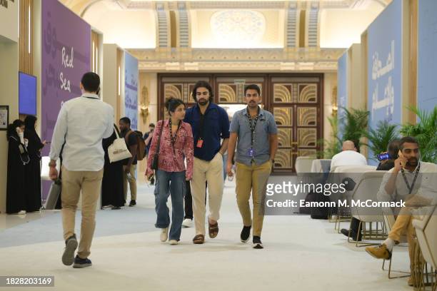 Guests walk the main hall at the Red Sea International Film Festival 2023 on December 03, 2023 in Jeddah, Saudi Arabia.