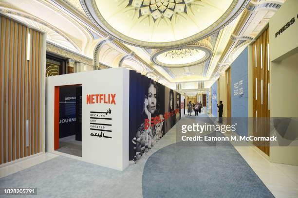 General view of the Netflix stand at the Red Sea International Film Festival 2023 on December 03, 2023 in Jeddah, Saudi Arabia.